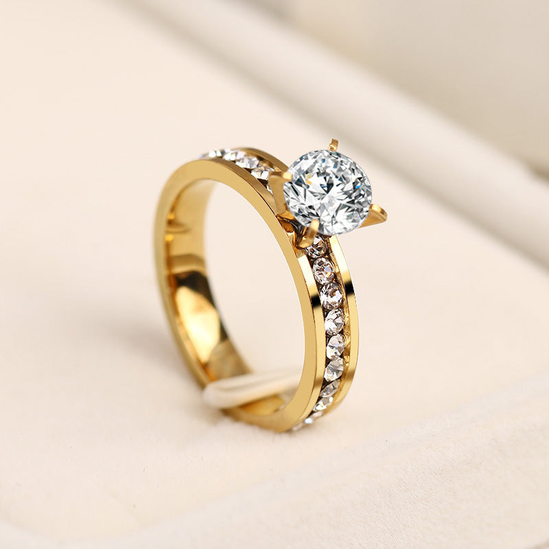 Elegant Geometric Diamond Ring