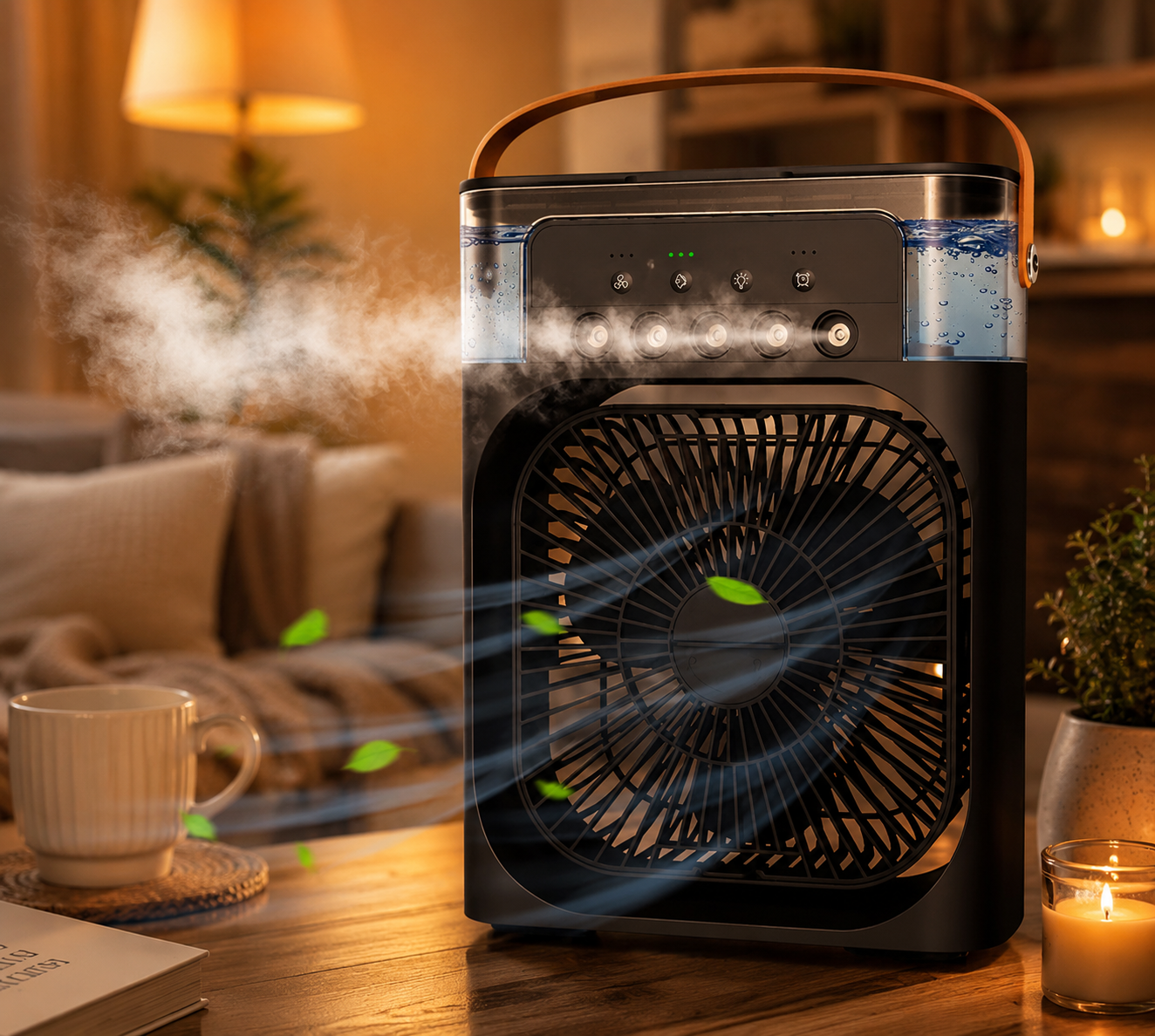 Compact 3-in-1 Air Cooler - Fast Mini AC | Humidifier | LED Light